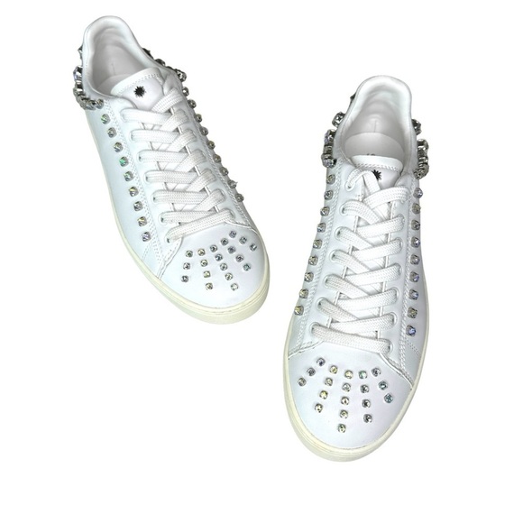 Stuart Weitzman Goldie Shine Crystal Embellished Sneakers Size 8.5 Fits a 9 - Picture 10 of 10